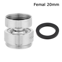 세면대 주방수전 욕실수전 1Pc 360 학위 조절 연결 가든 호스 황동 회전 Aerator 어댑터 주방 수도꼭지 피팅 정수기 액세서리, [02] Femal 18mm