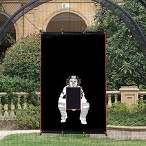 SUPVETION 스트라이크 존이 있는 야구 백스톱 비닐 배팅 케이지 포수 이미지 포함 소프트볼 투수 훈련 장비 타격 투구용 보조 도구(1.2 x 1.8m(4 6피트)), 4 x 6 Ft