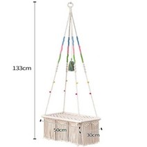 라탄그네의자 라운지체어 실내 실외 흔들 의자 매달린 고양이 둥지 레이스 침대 스윙 담요 애완 동물 코튼 로프 보헤미안 새끼 해먹 제품 애완동물 액세서리, Suspended cat bed