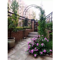 아치형 꽃꽂이 등나무꽂이 정원 월계화 스탠드 철선 연녹로 식물꽂이 야외 꽃문 정원 장식, 블랙:1.4폭2.3높이