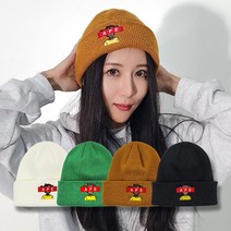 베지터블테이블 남녀공용 컬러 자수 스탠다드 APE 겨울 방한 등산 낚시 보드 비니