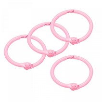 Uxcell 루스 리프 바인더 링 30mm/1.2인치 금속 북 링 키 홀더 가정 사무용품 화이트 4팩, Pink