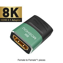 DC 여행용 MOSHOU 8K HDMI 2.1 케이블 커넥터 어댑터 270 90도 각도 2 조각 남성 컨버터 익스텐더, 01 F to F x 1