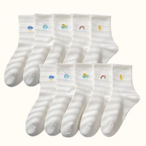 해피웨더 패션 흰 양말 10켤레 세트