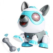 반려로봇 움직이는 강아지 로봇 줄기 장난감 diy 로봇 개 원격 제어 전자 강아지 애완, 푸른