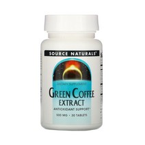 Source Naturals 소스내츄럴스 그린커피 추출물 500mg 30정 칼슘 클로로겐산 솔비톨 소비톨 소르비톨 sorbitol calcium Chlorogenic Acid, 1개