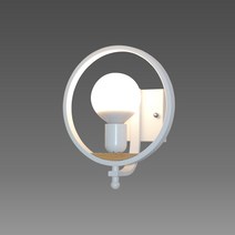 미도라이팅 매직써클벽등/백색/검정/복도등/인테리어벽등/예쁜벽등/모던벽등, LED에디슨볼램프5W[전구색]*1, 백색