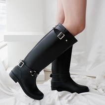 비올때신발 여성 지퍼 레인부츠 쿠션 롱레인부츠 키높이 성인장화 2cm