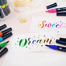ZG28 컬러 트윈 브러쉬 1세트 6라 수성펜 캘리그라피 택1 캘리그라피 캘라그라피 수성펜 브러, OS FOREST세트, OS 본상품선택