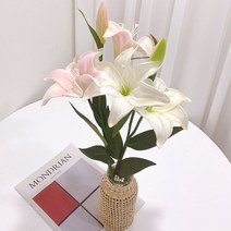 NUNUBITEL_백합 PU조화 조화꽃 촬영소품 인테리어 PU 조화 플랜태리어 촬영용_NUB누비텔레숍