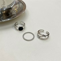 다왕 bnZR137 검정 원반 레이어드 반지
