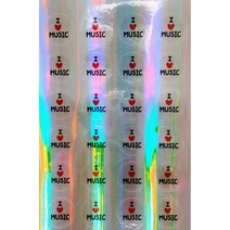 아이러브뮤직 원형 스티커(홀로그램 투명 스탠다드) 지름 30mm, 홀로그램