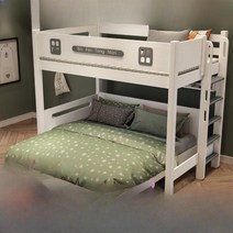 벙커침대 아이방침대 성인이층침대 원목침대 인테리어침대, 1200mmX2000mm, 측면사다리+침대[매트리스+책장]