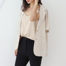 드뷰 여성 여름 베이직 린넨 반팔 자켓 (4color)