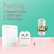 샤오미 호환 휴대용 미니 무선 감열식 프린터 블루투스 연결 휴대 전화 포켓 노트 가정 사무실용 선물 안드로이드 IOS 베스트, 06 Pink