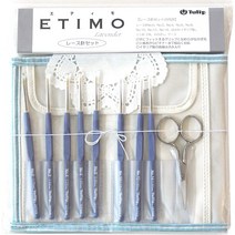 튤립 ETIMO 무늬가있는 레이스 바늘 세트 로얄 실버 TLS-001