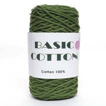 삼남뜨개실 베이직코튼 200g 5+1 면실 뜨개실 코바늘실 체인코튼 소품실 가방실 마크라메실, 16 리프그린