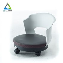 탑체어 앉은뱅이 회전 좌식의자, 앉은뱅이 등받이 가죽형_화이트