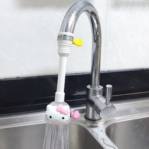 주방자바라수전 애니메이션 가능 사랑 튀지 않도록 함 헤드 샤워기 세면대 수돗물 필터머그 스핀 뻗다 아끼는 1704923305, 핑크 웰트 KT캣 핑크 웰트 KT캣