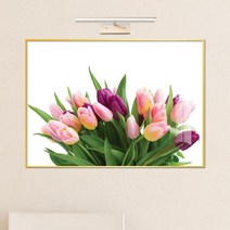 보고아트 로맨틱 플라워 알록달록 튤립 생화 식물 그림 거실 인테리어 액자, [16] 핑크퍼플튤립꽃다발