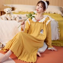 속옷 긴팔 잠옷 여성 봄과 가을 면 긴 그물 붉은 바람 플러스 사이즈 임산부