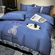 puildaug 양면 자수 이불 커버 시원한 실크를 씻을 수있는 3 ~ 4 피스 세트 실크 미끄러운 침대 린넨 침구