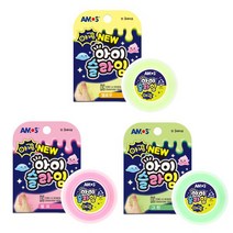 아모스 야광 아이 슬라임 70g 3종 세트/노랑/그린/핑크