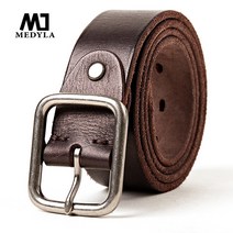벨트 MEDYLA남성용 정품 가죽 벨트 합금 버클 레트로 디자인 남성용 브랜드 벨트 소가죽 생산 MD605