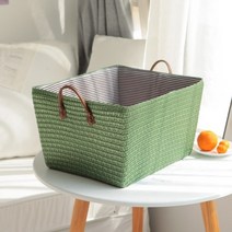 다이소 라탄 바구니 도매 볼가 라틴 바구니 피크닉 등나무 보관 짠 직사각형 고리 버들, 45x35x25cm, 녹색 고리버들 바구니