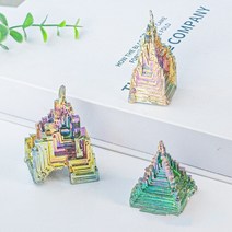 오르고나이트 녹색 금속 돌 비스무트 광석 거친 피라미드 아름다운 선물 무지개 비스무트, 검은색
