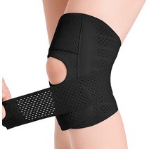 무릎보호대 고탄력 헬스 무릎아대반월상 연골 찢어진 무릎 통증 완화 보호대 관절염 편안한 지지대, 04 Black (Right)_02 L