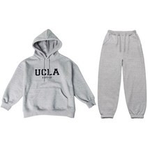 크로젬 주니어 남녀공용 기모 UCLA 오버핏 후드 트레이닝 세트 CRZHDJ 160