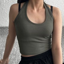 [N사 1등] 애나 홀터넥 골지 크롭 나시 홀터넥나시 망고나시 이너 크롭 탑 6color