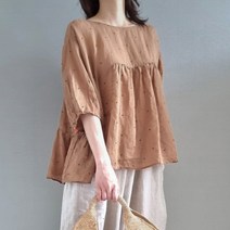 린넨 도트 블랑 티셔츠