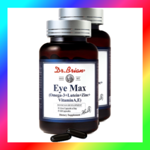 브라이언로거박사 아이맥스 오메가3 루테인 영양제 아연 비타민A 비타민E, 60캡슐 × 2개