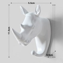 벽 코트 랙 홈 벽 장식 동물 머리 랙, White Rhinoceros