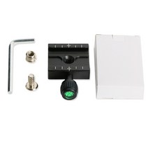 ARCA 스위스 RRS Wimberley 삼각대 공 헤드를위한 3 개의 버블 레벨이 내장 된 QR-50 50mm Quick Release 플레이트 클램프 어댑터, 검은색