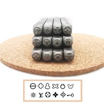 금속 스탬핑 세트 로고 DIY 쥬얼리 제작 도구 3mm 12 개 가죽 스탬프 펀칭 키트 브랜딩 블랭크 공예 프레스 글자, [01] 12pcs set