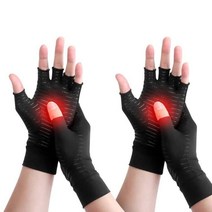 Beyoung 손 통증 붓기/관절 붓기/류마티스 완화용 구리 관절염 압박 장갑 2쌍 블랙. 바이오더