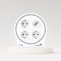 러그박스 10M 3구 USB 라운드탭미니 화이트 1.0SQ (방수가방+안전캡 1P 증정) - 캠핑 릴선 전기릴선 연장선 작업선 리드선