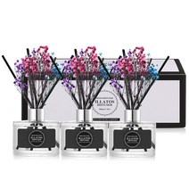 일라토스 플라워 디퓨저 200ml 3P + 섬유스틱 15P + 생화 3P 세트, 잉글리쉬 로즈가든 향