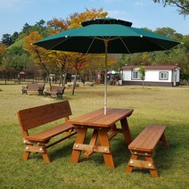 테이블쉼터 분리형 등평세트 4인 방부목 야외테이블 야외용DIY(파라솔별매), 연녹색