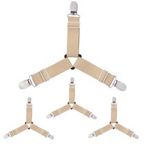 침대 매트리스받침대 홈 조절 가능한 시트 탄성 그리퍼 벨트 패스너 소파 매트리스 커버 코너 홀더 클립 발 정리 도구 115888, 4 pcs Brown