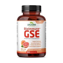 Zazzee BioImmune GSE 500mg 재지 바이오이뮨 GSE 500mg 비타민C 자몽씨 100베지캡슐