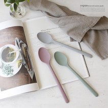 부드러운 실리콘 파스텔 숟가락 죽스푼 분유스푼 이유식숟가락, 1개, 다크핑크