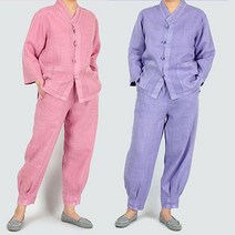 [천삼백케이] [히읏한복] 2880 [자연-공용] 스티치 브이넥 저고리+바지 세트 마 10색상