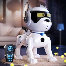 로봇 개 지능형 장난감 애완 로봇 아이 선물, 리모콘 버전 (리모컨 터치 USB 충전)