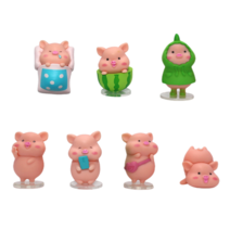 러키라이프 귀여운 아기 돼지 차량용 인테리어 인형 7종세트, 아기 돼지 7종 세트