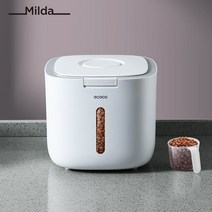밀다 반려견 반려동물 강아지 고양이 애견 사료 간식 보관 밀폐 용기 통 습기차단 펫, 10L, 그레이