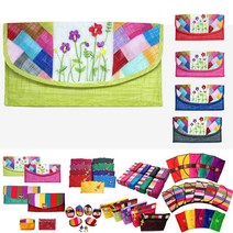 (주)파앤카코리아 모시장지갑-꽃자수2단(조각보) 장지갑